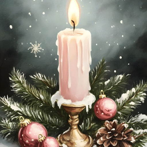 Winter Candlelight Glow Canvas Print