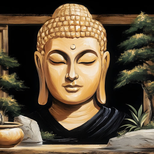 Golden Tranquility Oasis Canvas Print