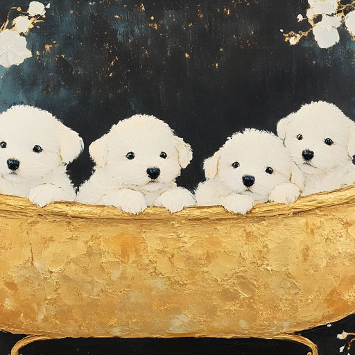 Golden Pups Bath Delight Canvas Print