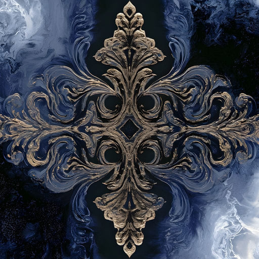 Gilded Blue Reverie Canvas Print