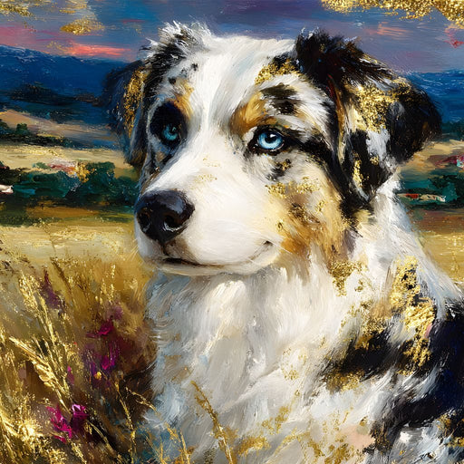 Blue Eyed Shepherd Gold Field - Neal Hackett Canvas Print