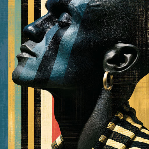 Pan Africa Colours Silhouette Canvas Print