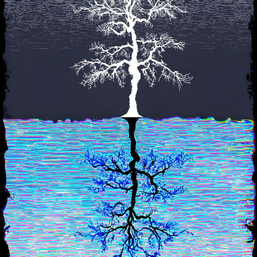 Binary Tree Reflection Pulse Canvas Print