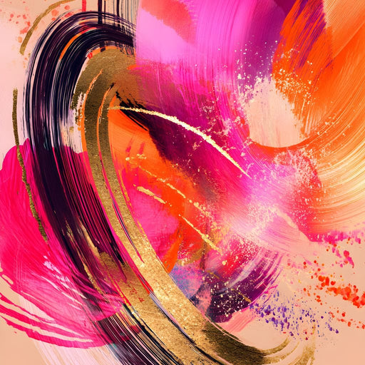Radiant Magenta Gold Swirl Energy Canvas Print