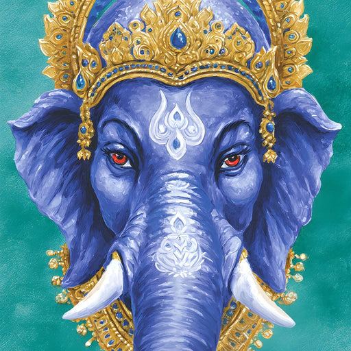 Royal Indigo Elephant Majesty Canvas Print