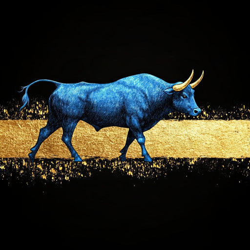 Golden Passage Blue Bull Canvas Print
