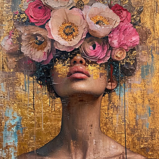 Golden Petals Hair Canvas Print