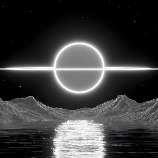 Celestial Orbit Over Silver Sea Canvas Print