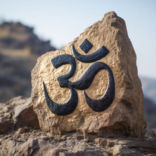 Om Mountain Stone Aum Sign Canvas Print