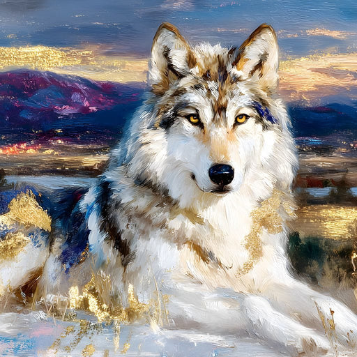 Golden Wolf Mountain Vista Canvas Print