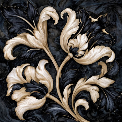 Ivory Baroque Bloom - TooplesArt Canvas Print