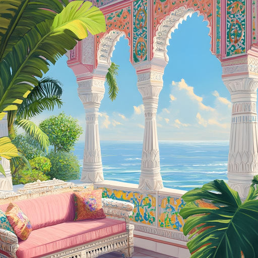 Sunlit Terrace Escape Canvas Print