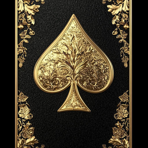 Golden Elegance Spade Design Canvas Print