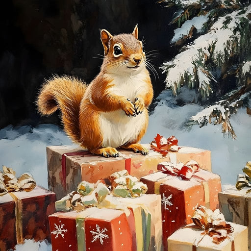 Winter Squirrel Gifts Canvas Print