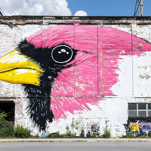 Street Art - Cardinal Bird Canvas Print