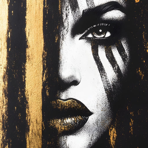 Golden Gaze Enigma Portrait Canvas Print