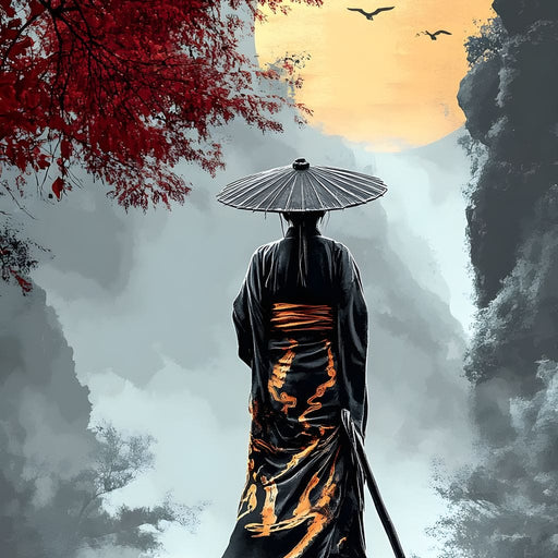 Samurai Moonlight Reverie Canvas Print