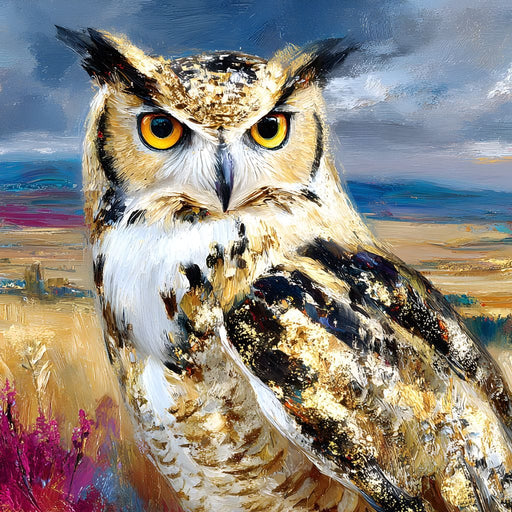Golden Eyed Owl Prairie Watcher - Neal Hackett Canvas Print