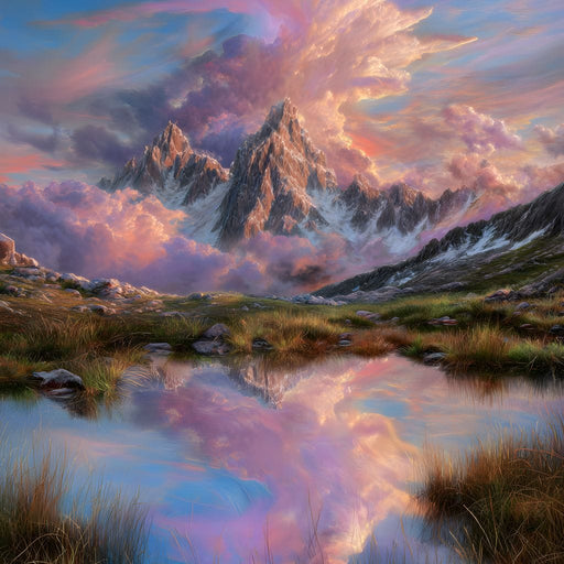 Celestial Peaks Dawn Reflection Canvas Print