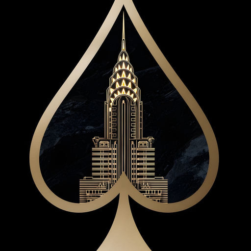 Golden Spade Deco Skyline Canvas Print