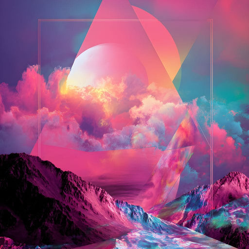 Cosmic Neon Triangle Peaks Canvas Print