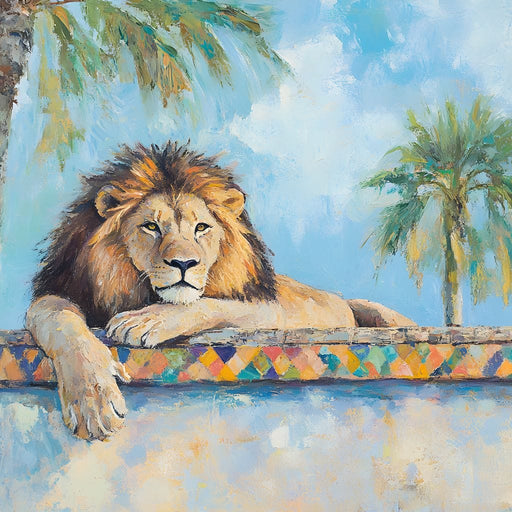 Majestic Lion Palm Retreat Canvas Print