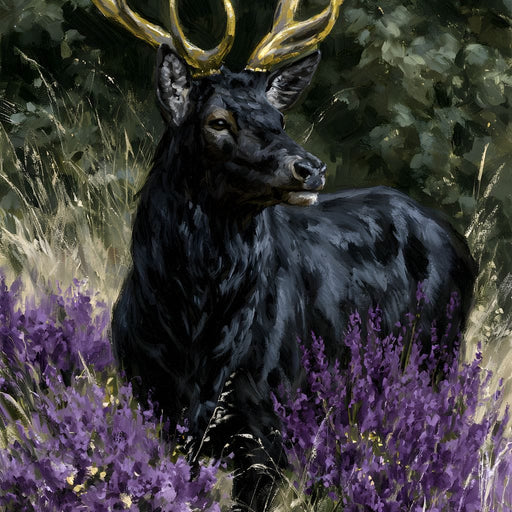 Black Deer Of Wild Fields Canvas Print