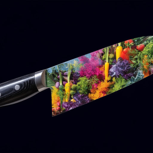 Vibrant Veggies Chef Knife Canvas Print