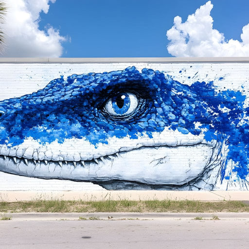 Street Art - Vivid Reptilian Glance Canvas Print