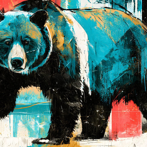 Apex Predator Stride Through Abstract Woods Canvas Print