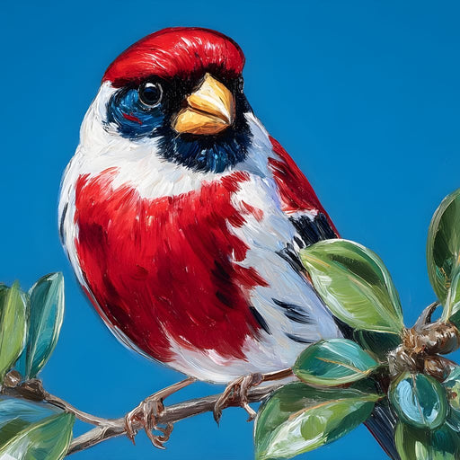 Radiant Plumage on Sky Branch Canvas Print