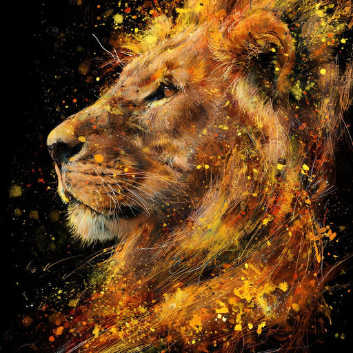 Majestic Lion Firestorm Portrait Canvas Print