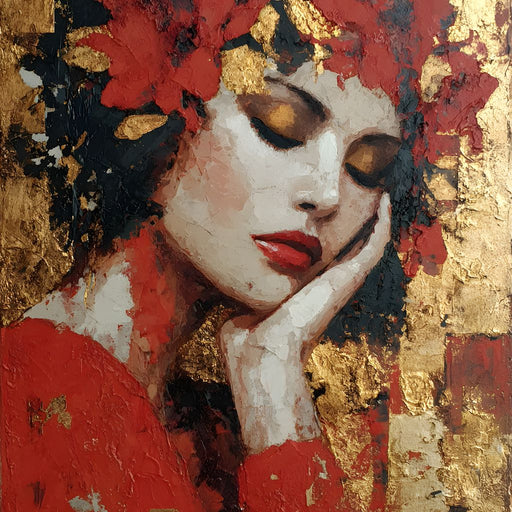 Golden Petals Dreaming Beauty Canvas Print