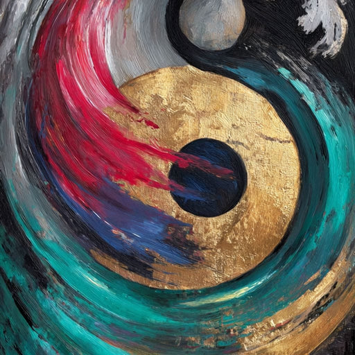 Golden Yin Yang Ocean Surge Canvas Print