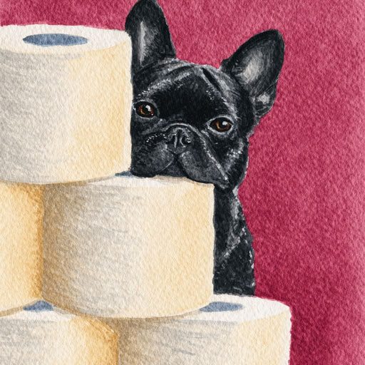 French Bulldog Peekaboo Rolls Canvas Print