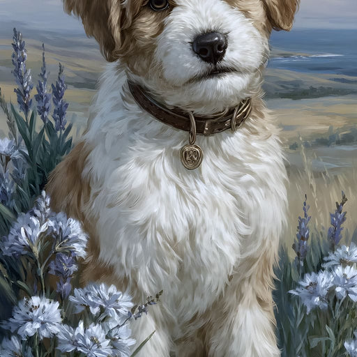 Puppy Meadow Dreams Canvas Print