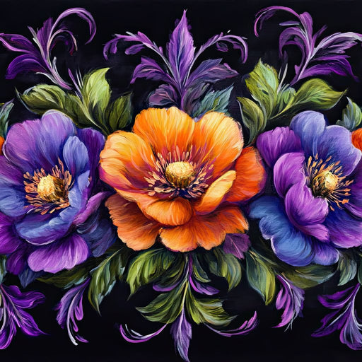 Floral Symphony Dreamscape Canvas Print