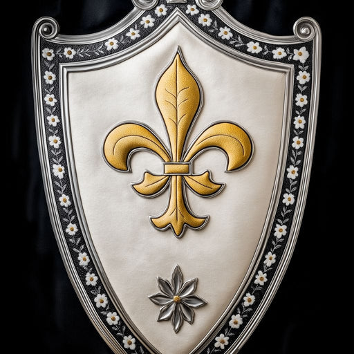 Shield of Golden Elegance Fleur De Lys Canvas Print
