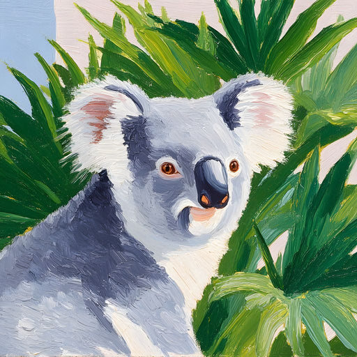 Koala Among Verdant Leaves Canvas Print