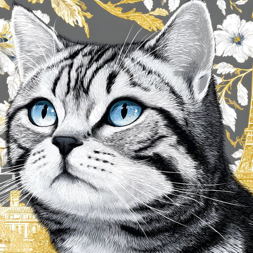 Feline Dreams Parisian Gold Canvas Print