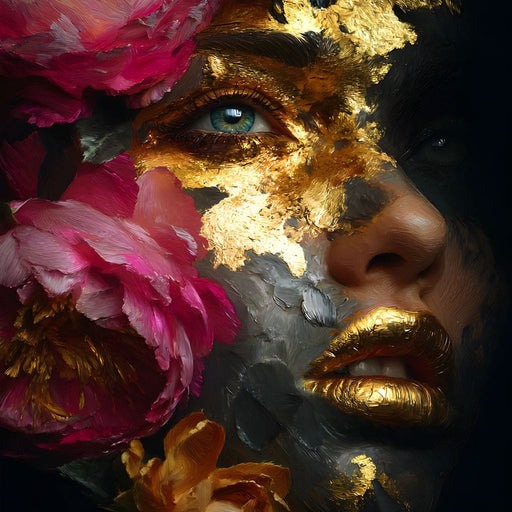 Golden Petal Portrait Radiance Canvas Print