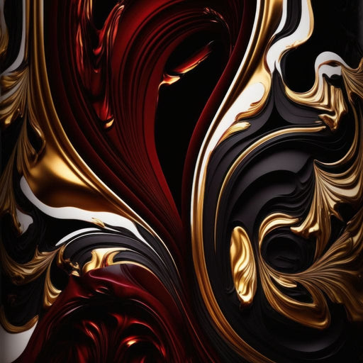 The Marble-Lux Collection: Dark Red & Vibrant Gold 06 Canvas Print