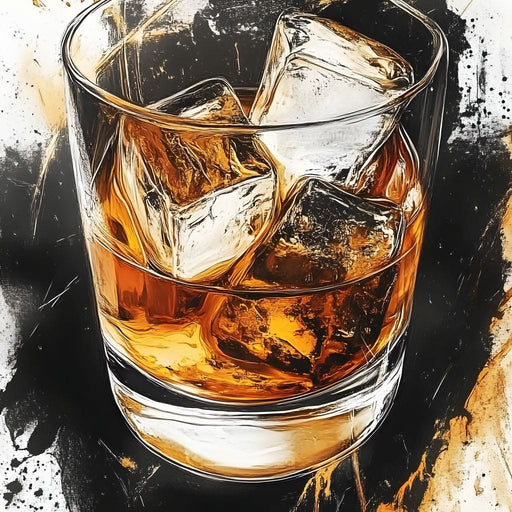 Whiskey Reflections on Ice Canvas Print