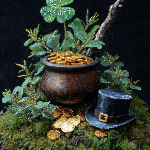 Lucky Clover Gold Pot Canvas Print