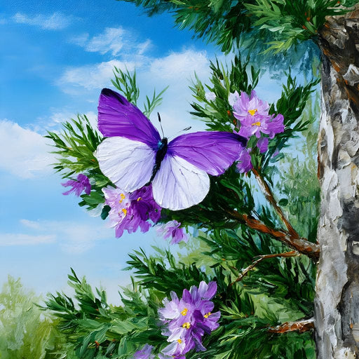 Butterfly Dance Among Blooms Canvas Print