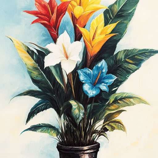 Tropical Bloom Flowers Canvas Print