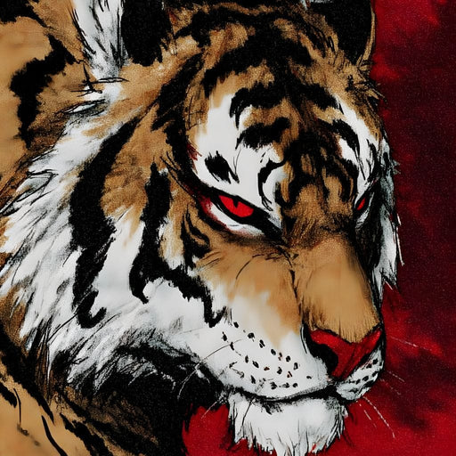 Fierce Tiger Blood Moon Roar Canvas Print