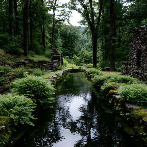 Forest Spring Stone Ruins Canvas Print
