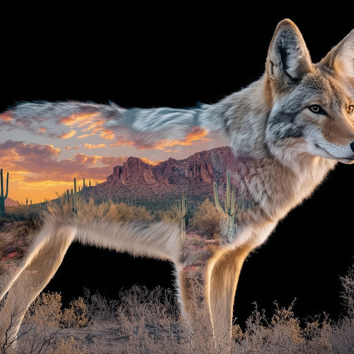 Desert Coyote Sunset Vista Canvas Print