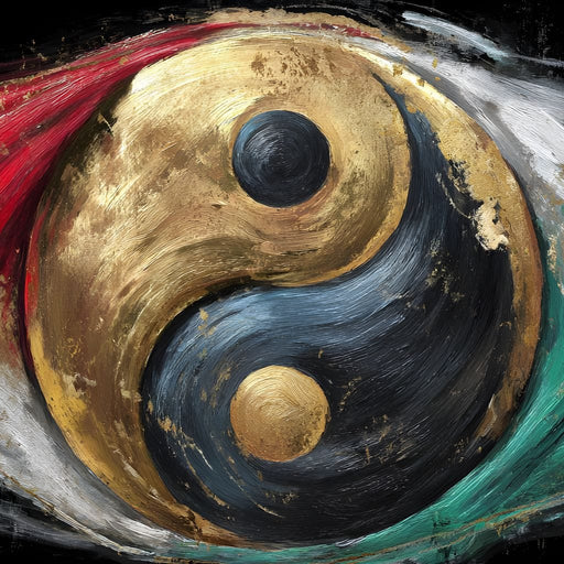 Golden Yin Yang Celestial Balance Canvas Print